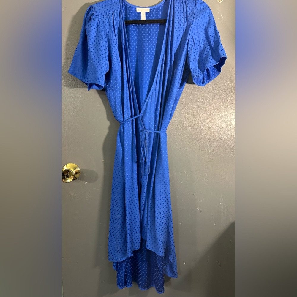 Royal blue Leith wrap midi dress